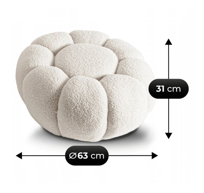 Fotelja Pague (krem) (s tabureom)