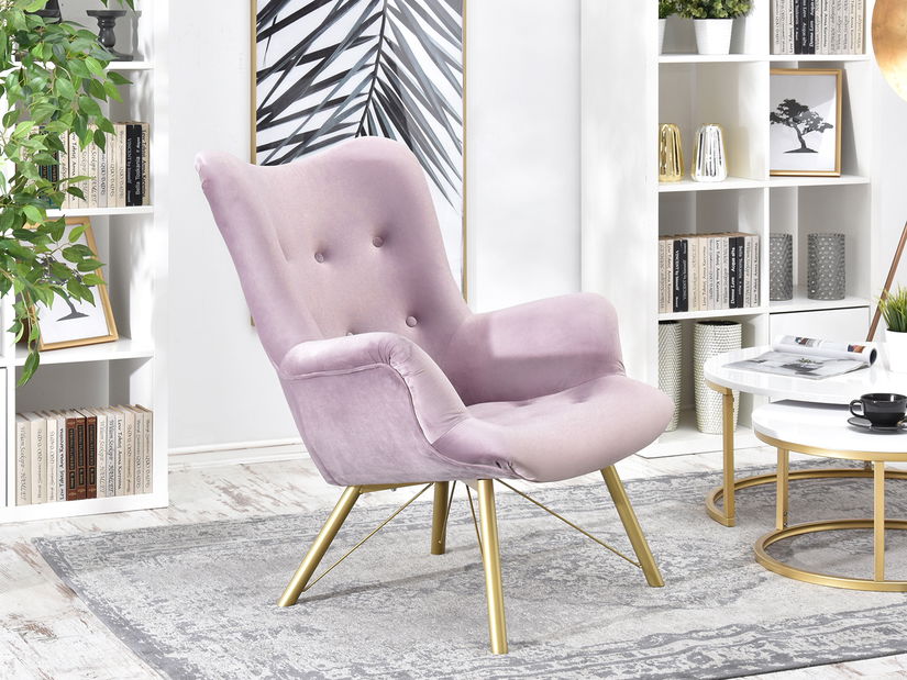 Relaxačné kreslo Dawntawn (svetlofialová + zlatá)