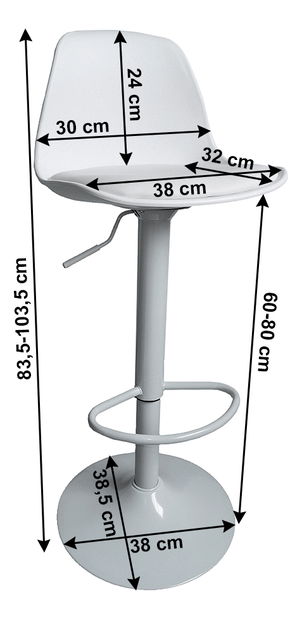 Set od 2 kom. barske stolice Dobie (bijela) *rasprodaja