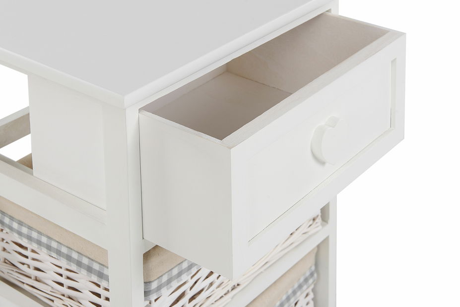 Komoda ZORIOLA (biela + béžová) (dva koše)