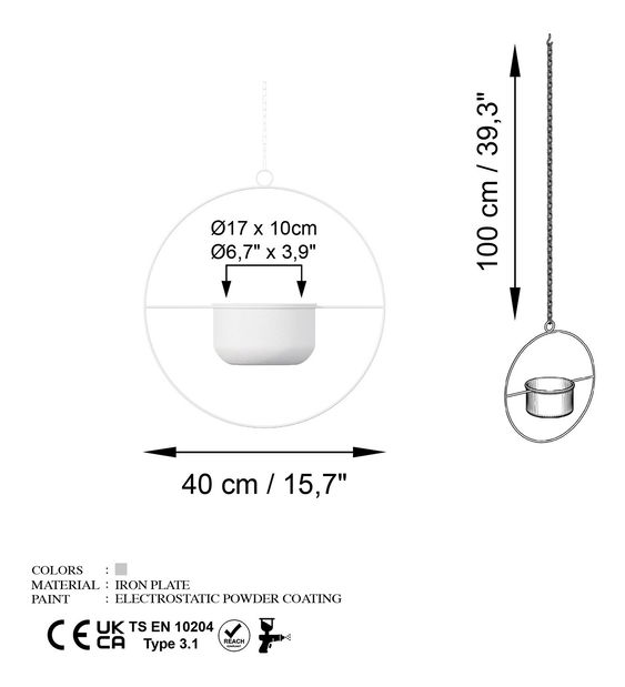 Vas decorativ Paradota (alb)