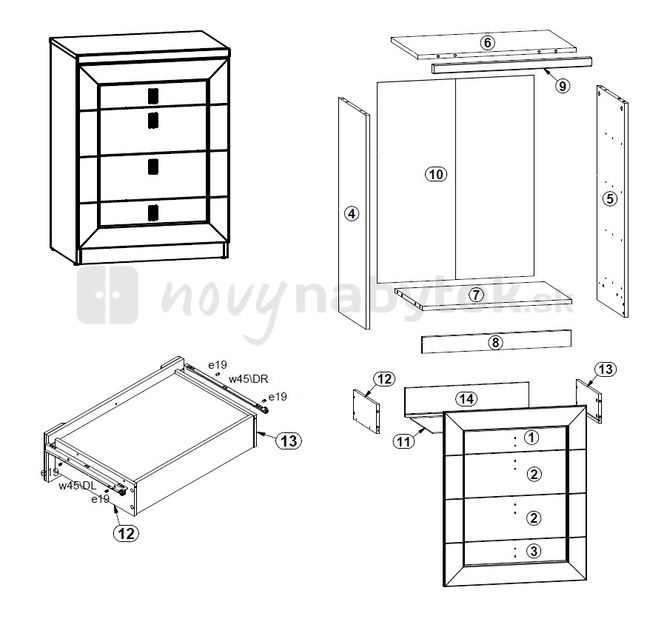 Komoda BRW Bigger KOM4S/60