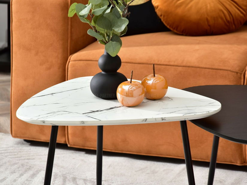 Darab konferencia asztal 2 szett Rossi Zest Xl (fehér márvány + fekete)