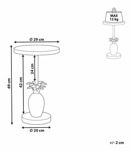 Kézi asztal Panza (arany)