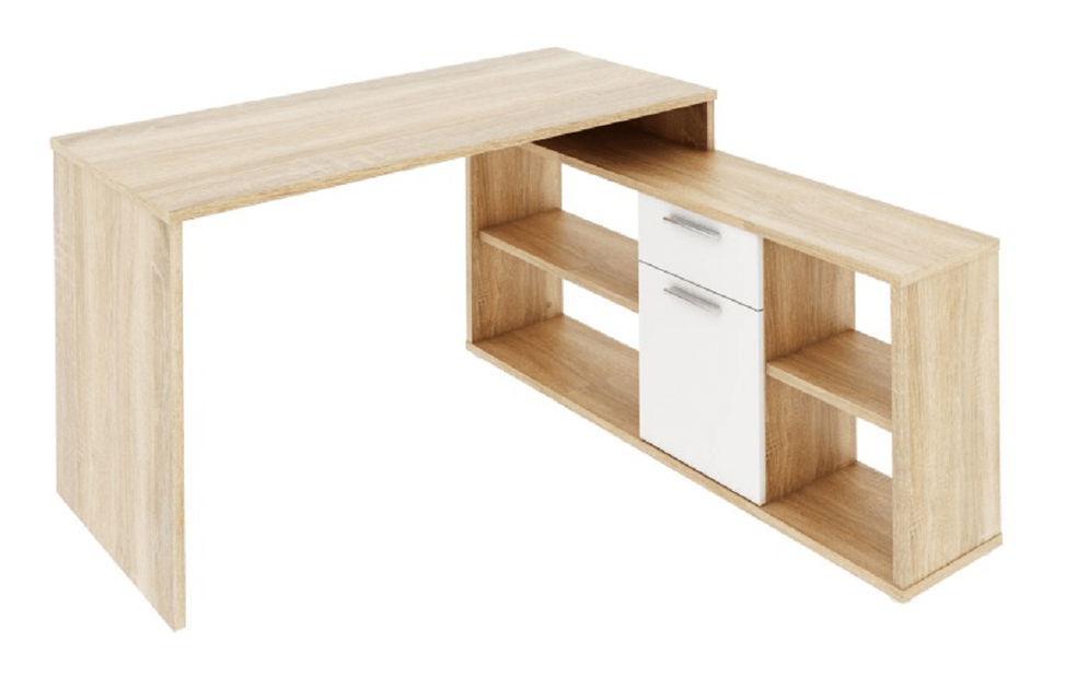 Masă PC de colț Norrix MT959 (stejar sonoma + alb)