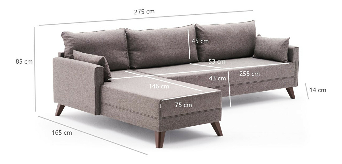 Sofa na razvlačenje Bellina 1 (smeđa) (L)