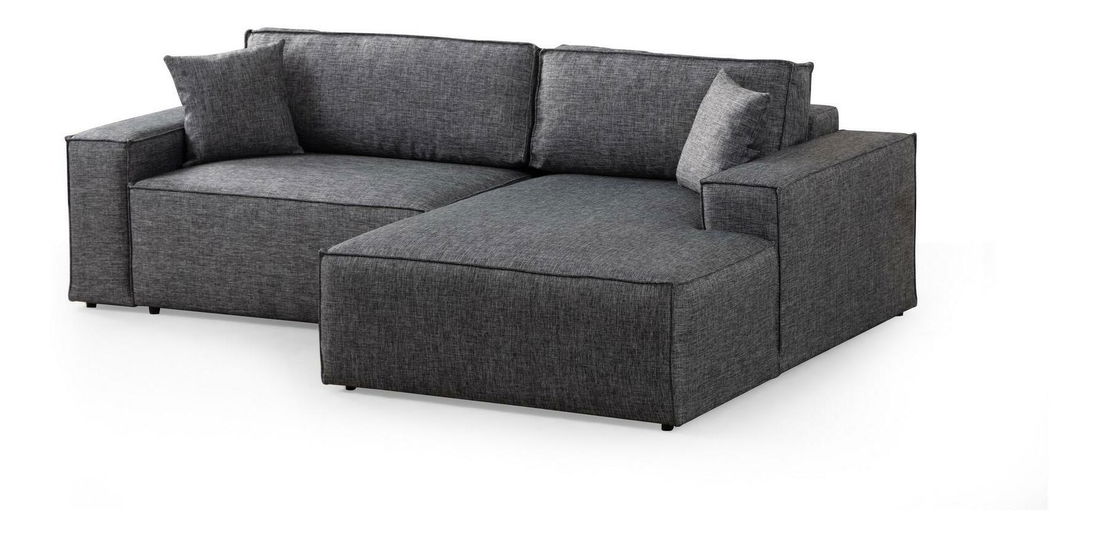 Kutna garnitura Pirlofenzza (s prostorom za odlaganje) (D) (tamnosiva)