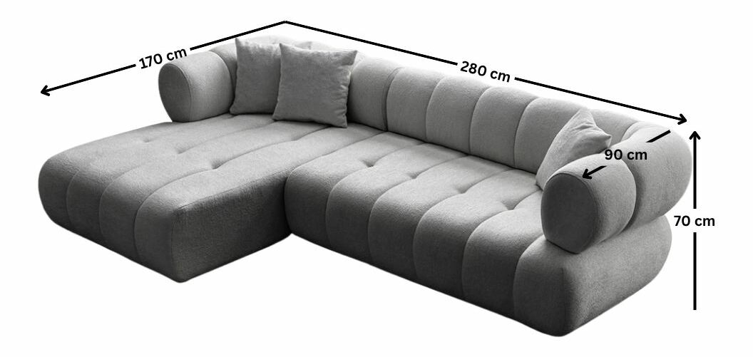 Rohová sedačka Petronel (sivá) (L)