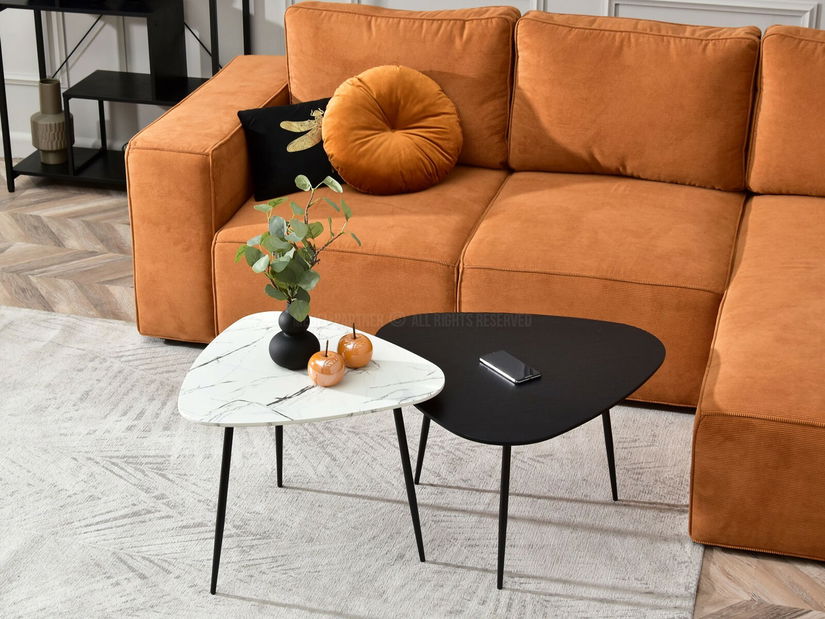 Darab konferencia asztal 2 szett Rossi Zest Xl (fehér márvány + fekete)