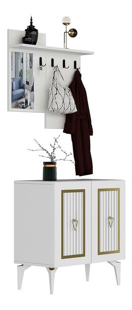 Garnitura za predsoblje Tideno (bijela + zlatna) *outlet moguća oštećenja