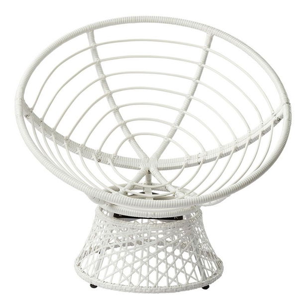 Fotoliu rotativ de grădină Arliss (cadru) (Alb + Gri)