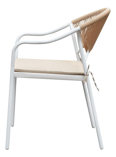 Záhradný 3-dielny ratanový set Elliott (biela + béžová)