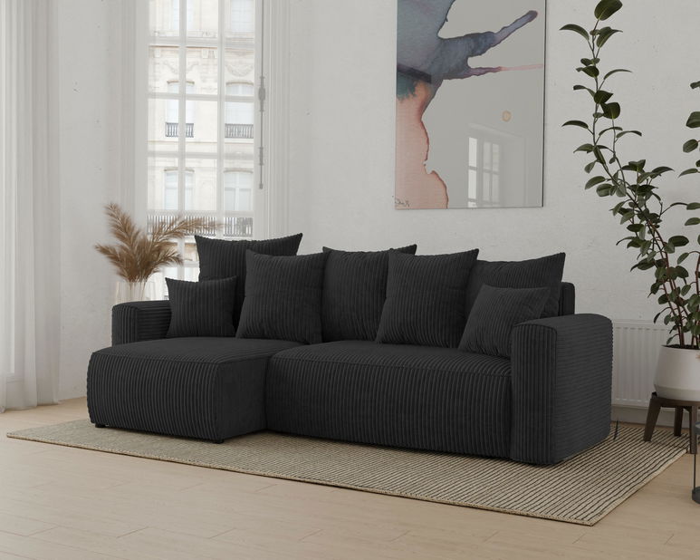 Rohová sedačka Denia (L) (čierna)