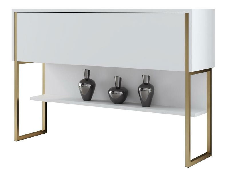 Măsuță consolă Luna 4 (auriu + Alb) 