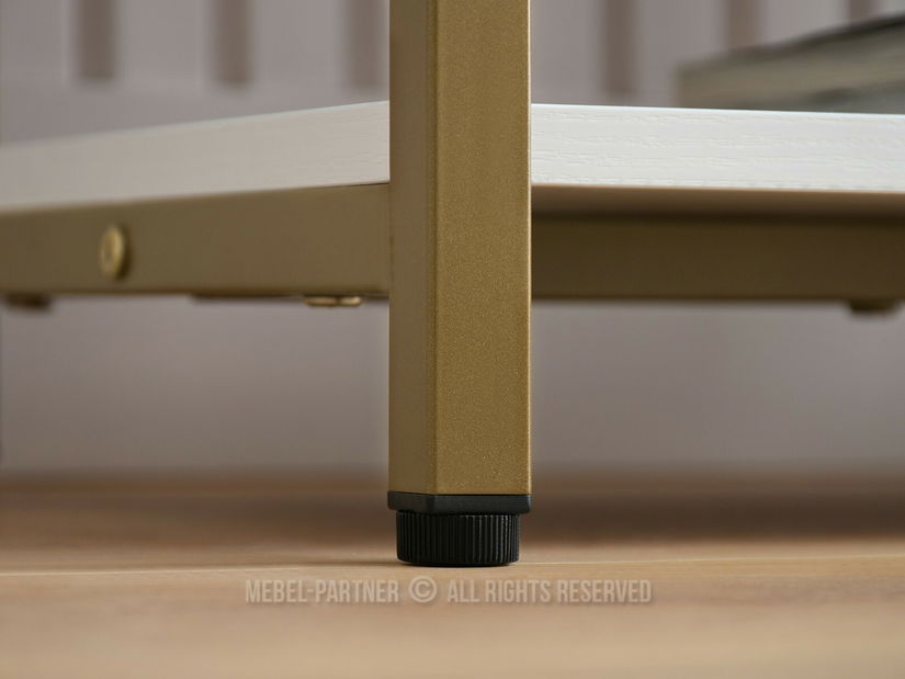 Regál Harp B (biele drevo + zlatá)