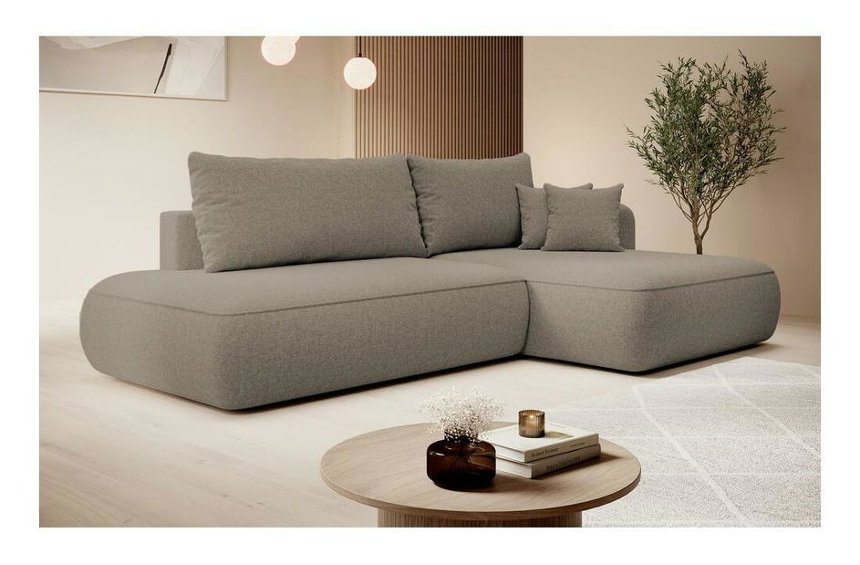 Kutna garnitura Fergie (D) (svijetlobež + crna)