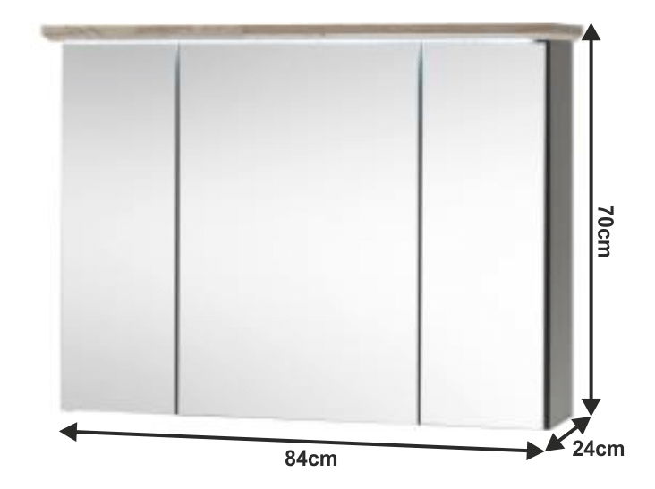 Ormarić s ogledalom Taryne (tamno siva)