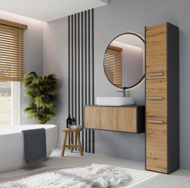 Kupaonski ormarić Samways 2 (antracit + hrast artisan)