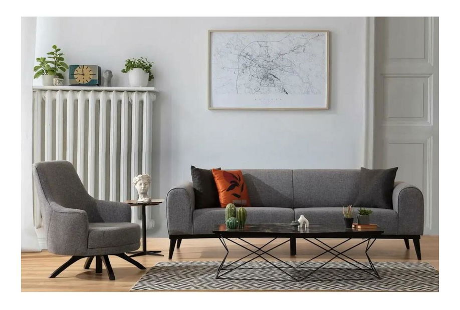 Fotel Kapruna (világosszürke + fekete)