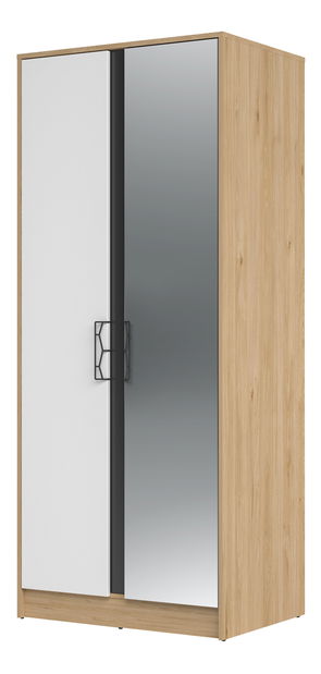 Dulap de haine Mussun 70 (nuc american jackson + alb mat + grafit mat)