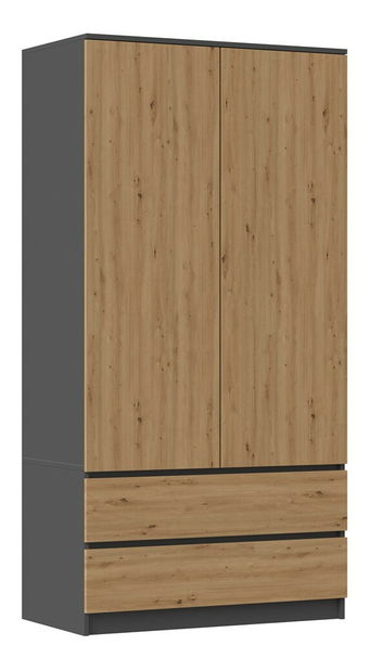 Šatníková skriňa Musecalo 1 (antracit + dub artisan)