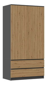 Ormar za garderobu Musecalo 1 (antracit + hrast artisan)