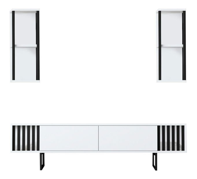 Set mobilier living Chromatic (alb + negru)