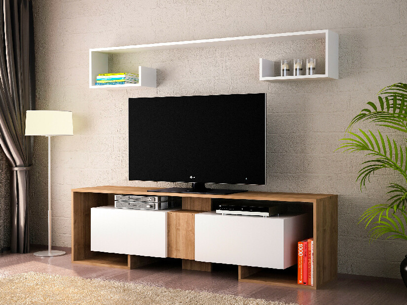 Mobilier living Roma (Alb + Nuc)