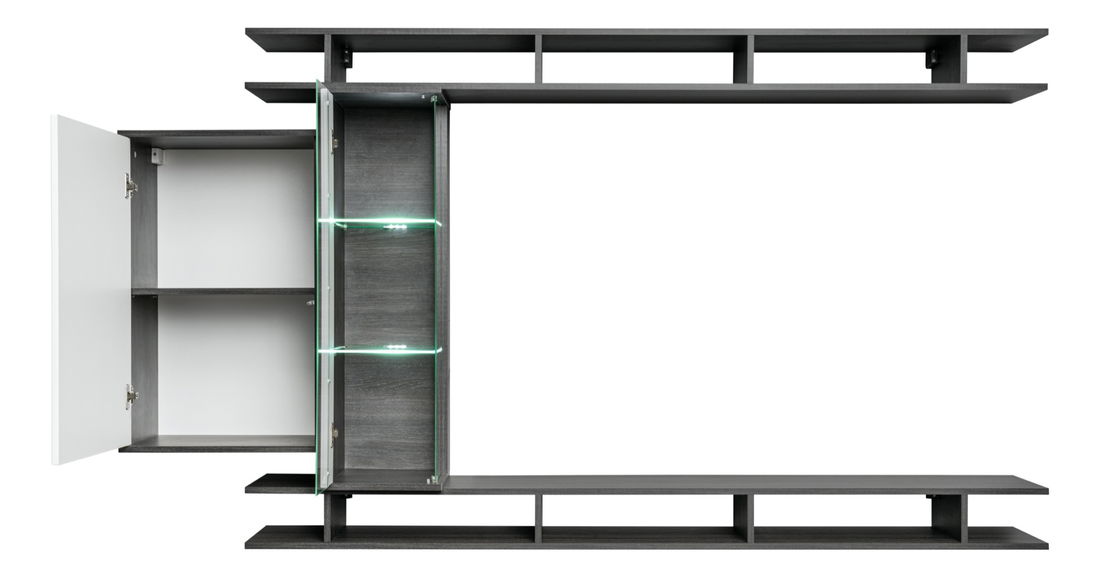 Obývacia stena Genaro 20 DGW GM (dub grafit + biela)