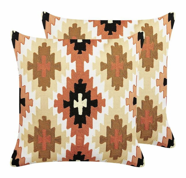 Sada 2 ozdobných vankúšov 50 x 50 cm Seram (viacfarebná)