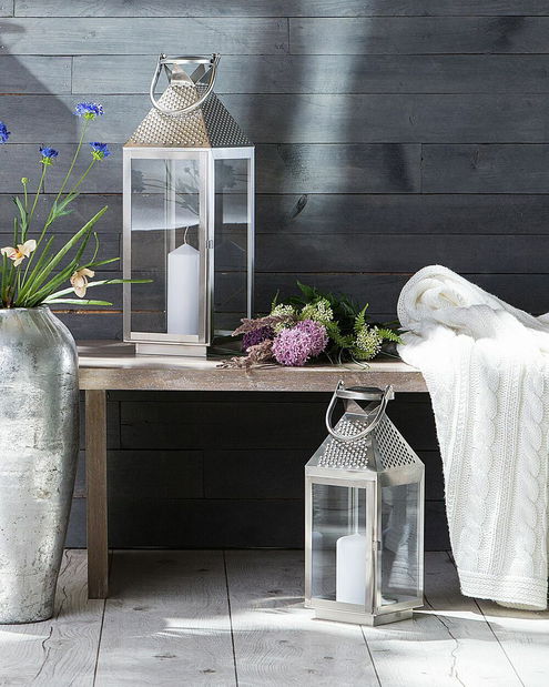 Lámpás BAGUIO 55 cm (rozsdamentes acél) (ezüst)