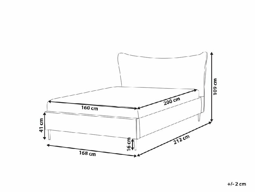 Pat matrimonial 160 cm Chaza (gri deschis)