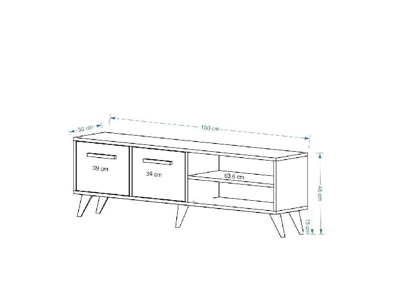 TV asztal/szekrény Dononu (fehér + antracit) 