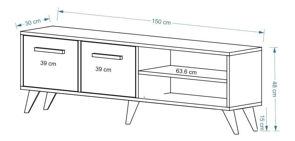 TV stolík/skrinka Dononu (biela + antracit) 