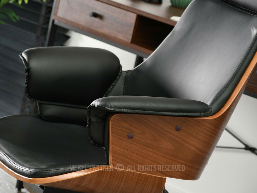 Fotoliu Clementine (nuc închis + negru)