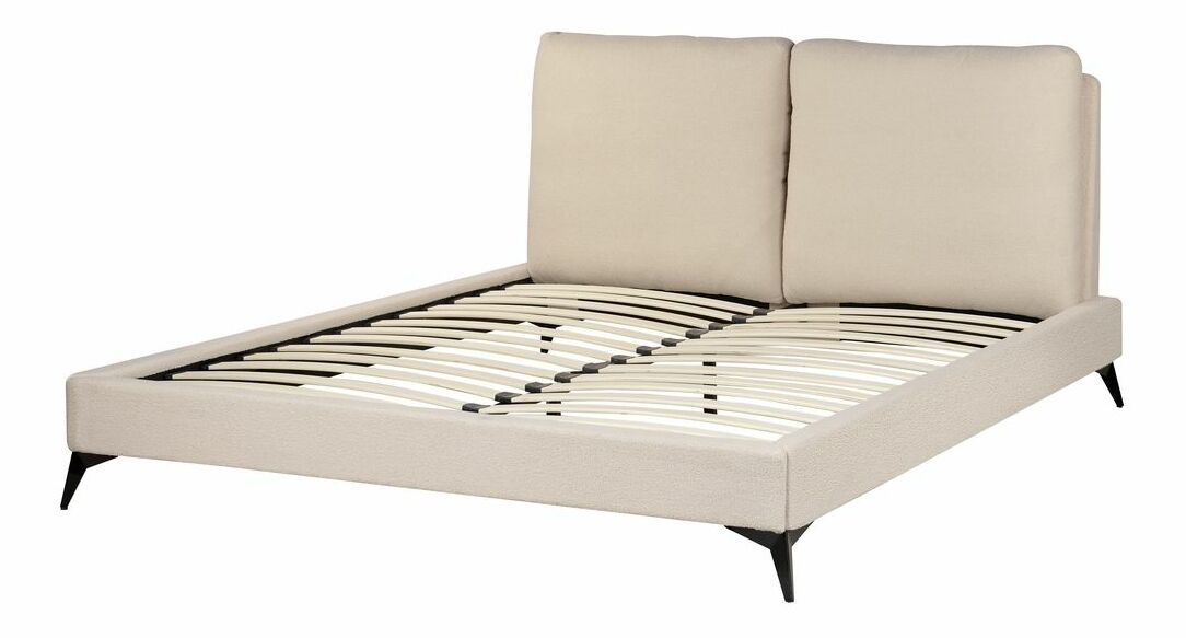 Pat matrimonial 160 cm Mellody (bej) (cu somieră)