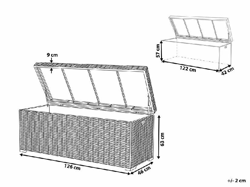 Box de depozitare 126x46 cm MINTARO (maro)