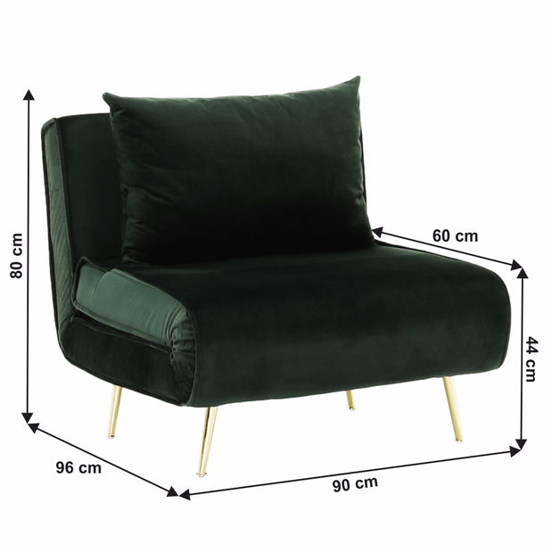 Szétnyitható fotel Milla (zöld)