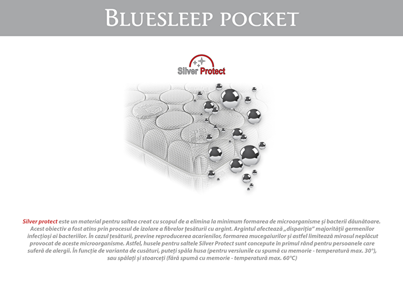 Saltea cu arcuri individuale Bluesleep Pocket 200x180 (T3/T4)