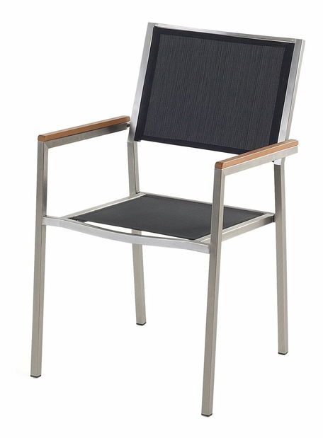 Set 4 ks záhradných stoličiek Giggles (čierna)