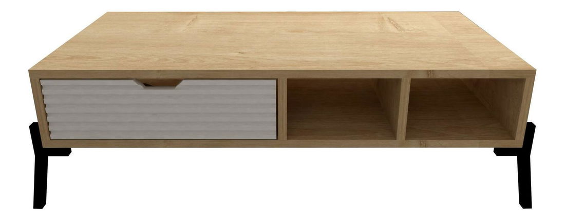 Set mobilier living Ponusetta (Stejar zafir + alb)