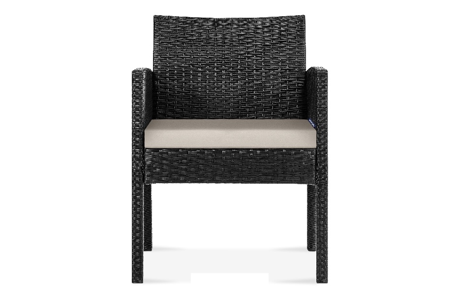 Set de mobilier pentru grădină 2+1+1 Devon (negru + bej)