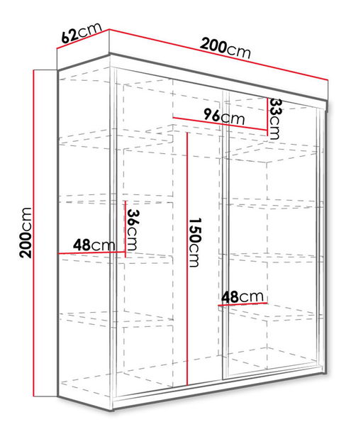 Ormar za garderobu Seharat 45709 (tamni jasen)