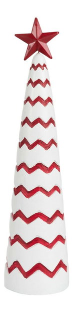 Dekoratívny predmet Jolipa Vianočný kužeľ Nordic Bliss (11x11x47cm) (Červená + Biela)