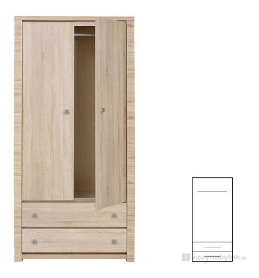 Ruhásszekrény Sena C SZF2D2S