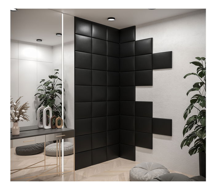 Čalúnený panel Cubic 40x30 cm (čierna)