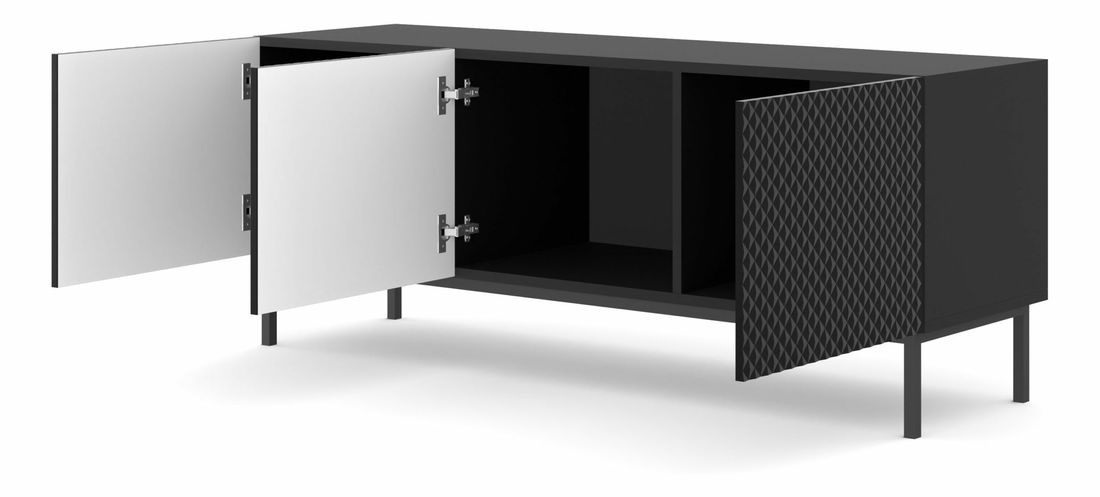 TV stolić/ormarić C 3D 150 Rowanna (crna sjajna)