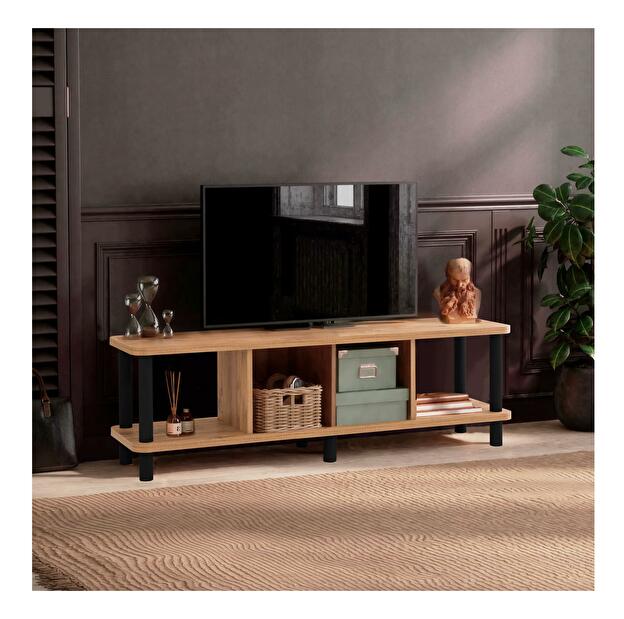 TV asztal Konemo 2 (fekete + atlanti fenyő) 