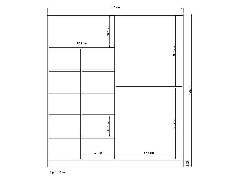 Dulap de haine Reese 504 (Alb)