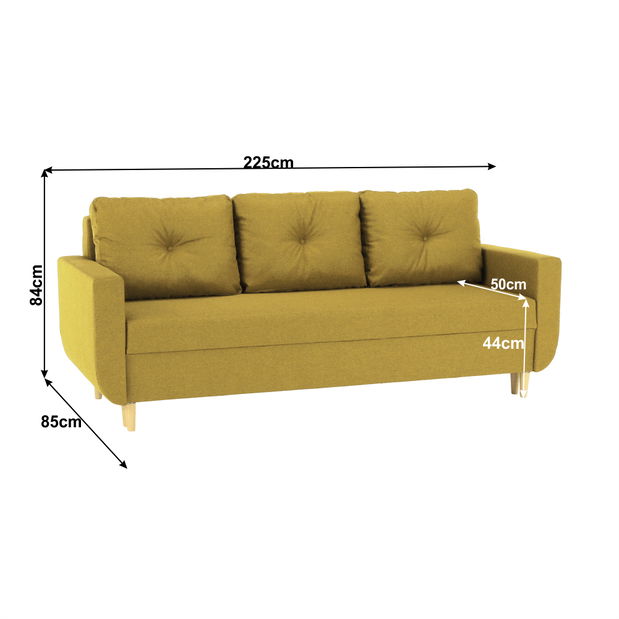 Rozkladacia pohovka Dollar (horčicová)